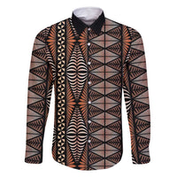 Malo e lelei Tonga Family Matching Mermaid Dress and Hawaiian Shirt Tongan Ngatu Vintage Brown - Polynesian Pride