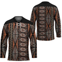 Malo e lelei Tonga Hockey Jersey Tongan Ngatu Vintage Brown - Polynesian Pride