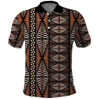 Malo e lelei Tonga Polo Shirt Tongan Ngatu Vintage Brown - Polynesian Pride