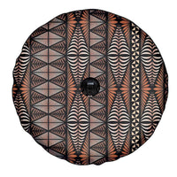 Malo e lelei Tonga Spare Tire Cover Tongan Ngatu Vintage Brown - Polynesian Pride
