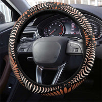 Malo e lelei Tonga Steering Wheel Cover Tongan Ngatu Vintage Brown - Polynesian Pride