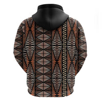 Malo e lelei Tonga Zip Hoodie Tongan Ngatu Vintage Brown - Polynesian Pride