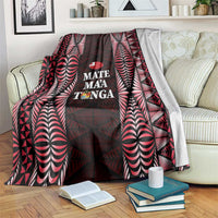 Tonga Rugby Blanket 2025 Mate Maa Tonga Ngatu Motif - Polynesian Pride