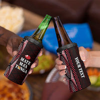 Tonga Rugby Personalised 4 in 1 Can Cooler Tumbler 2025 Mate Maa Tonga Ngatu Motif - Polynesian Pride