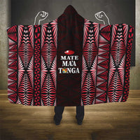 Tonga Rugby Hooded Blanket 2025 Mate Maa Tonga Ngatu Motif - Polynesian Pride