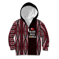 Tonga Rugby Personalised Kid Hoodie 2025 Mate Maa Tonga Ngatu Motif - Polynesian Pride
