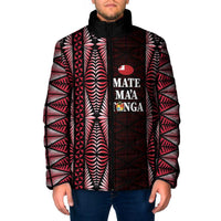 Tonga Rugby Personalised Padded Jacket 2025 Mate Maa Tonga Ngatu Motif - Polynesian Pride