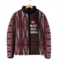 Tonga Rugby Personalised Padded Jacket 2025 Mate Maa Tonga Ngatu Motif - Polynesian Pride