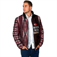 Tonga Rugby Personalised Padded Jacket 2025 Mate Maa Tonga Ngatu Motif - Polynesian Pride