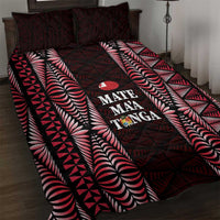 Tonga Rugby Quilt Bed Set 2025 Mate Maa Tonga Ngatu Motif - Polynesian Pride