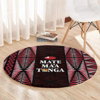 Tonga Rugby Round Carpet 2025 Mate Maa Tonga Ngatu Motif - Polynesian Pride