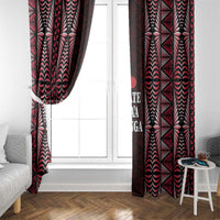 Tonga Rugby Window Curtain 2025 Mate Maa Tonga Ngatu Motif - Polynesian Pride