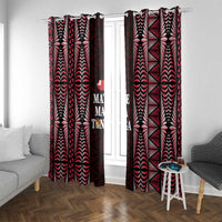 Tonga Rugby Window Curtain 2025 Mate Maa Tonga Ngatu Motif - Polynesian Pride