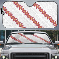 White Sunday Tonga Fakame Auto Sun Shade Tongan Ngatu Heilala Lei - Polynesian Pride
