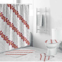 White Sunday Tonga Fakame Bathroom Set Tongan Ngatu Heilala Lei LT14 Bathroom Set (4 pcs) White - Polynesian Pride