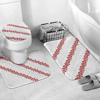 White Sunday Tonga Fakame Bathroom Set Tongan Ngatu Heilala Lei LT14 Mat Set Only (3 pcs) One Size White - Polynesian Pride