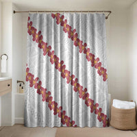 White Sunday Tonga Fakame Bathroom Set Tongan Ngatu Heilala Lei LT14 Shower Curtain Only White - Polynesian Pride