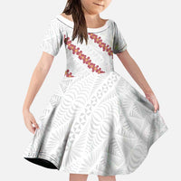 White Sunday Tonga Fakame Family Matching Puletasi and Hawaiian Shirt Tongan Ngatu Heilala Lei - Polynesian Pride