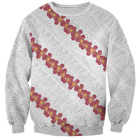 White Sunday Tonga Fakame Sweatshirt Tongan Ngatu Heilala Lei LT14 Unisex White - Polynesian Pride