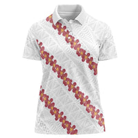 White Sunday Tonga Fakame Women Polo Shirt Tongan Ngatu Heilala Lei - Polynesian Pride
