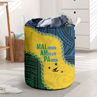 Malampa Province Vanuatu Laundry Basket Map With Polynesian Pattern LT14 Multicolor - Polynesian Pride