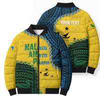 Personalised Malampa Province Vanuatu Bomber Puffer Jacket Map With Polynesian Pattern LT14 - Polynesian Pride
