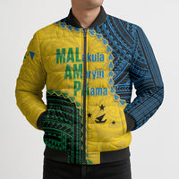 Personalised Malampa Province Vanuatu Bomber Puffer Jacket Map With Polynesian Pattern LT14 - Polynesian Pride
