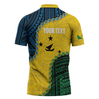 Personalised Malampa Province Vanuatu Zipper Polo Shirt Map With Polynesian Pattern LT14 - Polynesian Pride