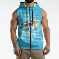 Aloha Hawaii Humuhumu Reef Triggerfish Sleeveless Zip Hoodie Hawaiian Leis Kakau Pattern LT14 - Polynesian Pride