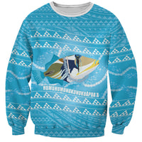 Aloha Hawaii Humuhumu Reef Triggerfish Sweatshirt Hawaiian Leis Kakau Pattern LT14 Unisex Blue - Polynesian Pride