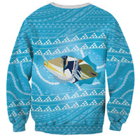 Aloha Hawaii Humuhumu Reef Triggerfish Sweatshirt Hawaiian Leis Kakau Pattern LT14 - Polynesian Pride