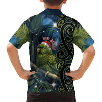 New Zealand Christmas Family Matching Tank Maxi Dress and Hawaiian Shirt Cute Kakapo Meri Kirihimete Maori Koru LT14 - Polynesian Pride