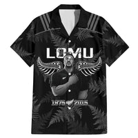 New Zealand Silver Fern Rugby Family Matching Mermaid Dress and Hawaiian Shirt Aotearoa Godfather Proud Gone But Never Forgotten LT14 Dad's Shirt - Short Sleeve Black - Polynesian Pride