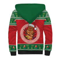 Personalized Hawaii Christmas Sherpa Hoodie Tiki Santa Mele Kalikimaka LT14 - Polynesian Pride