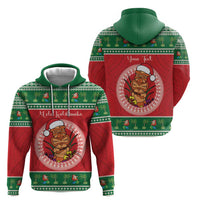 Personalized Hawaii Christmas Zip Hoodie Tiki Santa Mele Kalikimaka LT14 - Polynesian Pride