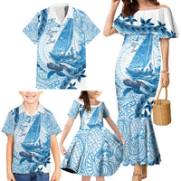 New Zealand Saling Family Matching Mermaid Dress and Hawaiian Shirt Aotearoa Yacht Racing - Born To Sail