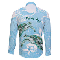 Personalised Polynesia Valentine's Day Family Matching Off Shoulder Maxi Dress and Hawaiian Shirt SeaTurtle Couple Polynesian - Fairy Sparkles Color