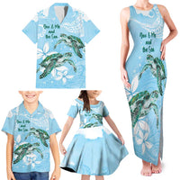 Personalised Polynesia Valentine's Day Family Matching Tank Maxi Dress and Hawaiian Shirt SeaTurtle Couple Polynesian - Fairy Sparkles Color