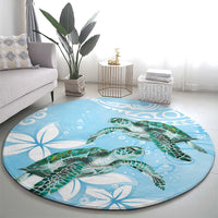 Polynesia Valentine's Day Round Carpet SeaTurtle Couple Polynesian - Fairy Sparkles Color LT14 - Polynesian Pride