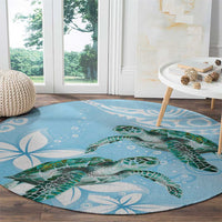 Polynesia Valentine's Day Round Carpet SeaTurtle Couple Polynesian - Fairy Sparkles Color LT14 - Polynesian Pride