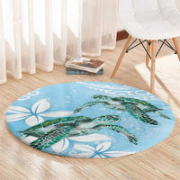 Polynesia Valentine's Day Round Carpet SeaTurtle Couple Polynesian - Fairy Sparkles Color LT14 - Polynesian Pride