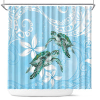 Polynesia Valentine's Day Shower Curtain SeaTurtle Couple Polynesian - Fairy Sparkles Color