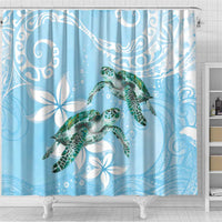 Polynesia Valentine's Day Shower Curtain SeaTurtle Couple Polynesian - Fairy Sparkles Color