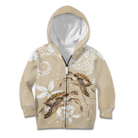 Happy Valentine's Day Polynesia Kid Hoodie SeaTurtle Couple Polynesian - Pollinate Color LT14 Zip Hoodie Beige - Polynesian Pride