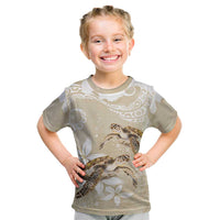 Happy Valentine's Day Polynesia Kid T Shirt SeaTurtle Couple Polynesian - Pollinate Color LT14 Beige - Polynesian Pride