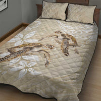 Happy Valentine's Day Polynesia Quilt Bed Set SeaTurtle Couple Polynesian - Pollinate Color