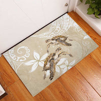 Happy Valentine's Day Polynesia Rubber Doormat SeaTurtle Couple Polynesian - Pollinate Color