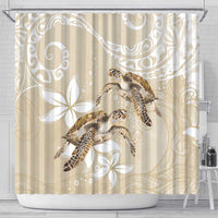 Happy Valentine's Day Polynesia Shower Curtain SeaTurtle Couple Polynesian - Pollinate Color