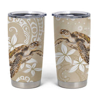 Happy Valentine's Day Polynesia Tumbler Cup SeaTurtle Couple Polynesian - Pollinate Color LT14 Beige - Polynesian Pride