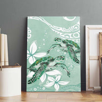 Happy Valentine's Day Polynesia Canvas Wall Art SeaTurtle Couple Polynesian - Green Lester Color